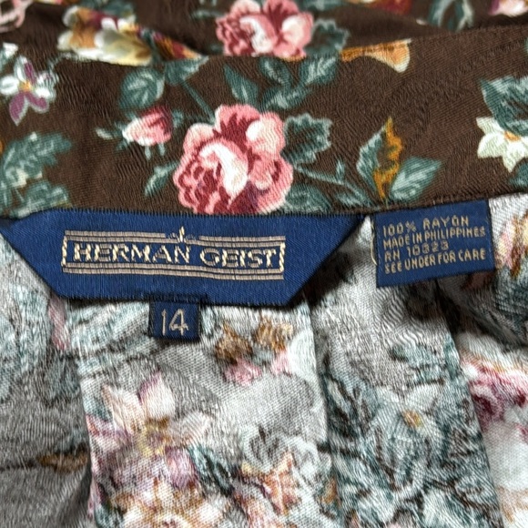 VTG Herman Geist Floral Pleated Maxi Skirt Women 14 Prairie Cottagecore Boho NWT - Picture 6 of 9